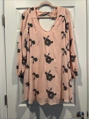 free people mockingbird open back mini dress Free People Women's Mockingbird Mini Dress - Black Combo